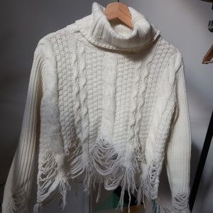 UNIF Turtleneck Cable Grunge Thread Sweater